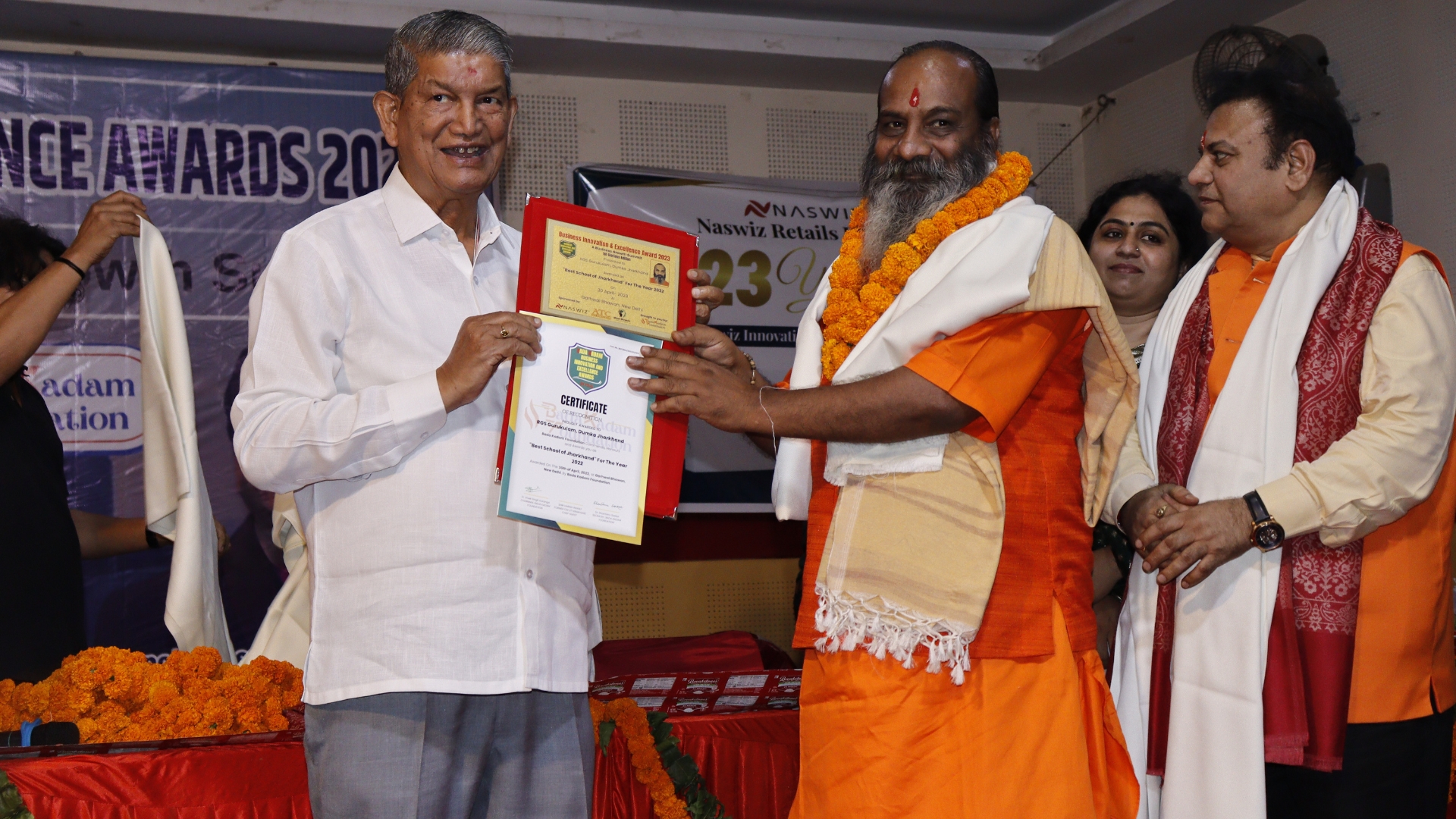 Swami Atmanand, Founder RGS Gurukulam is being Awarded by Chief Guest