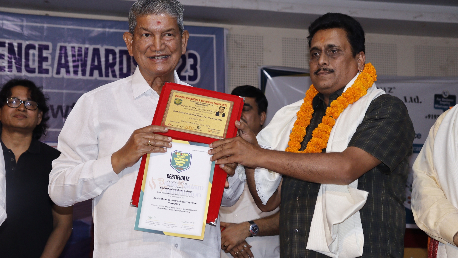 Sh. Girish Satyawali, Founder BDJM Public School is being Awarded by Chief Guest